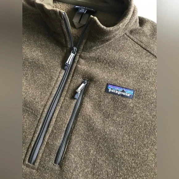 Patagonia Brown Heather Fleece Half Zip pull over